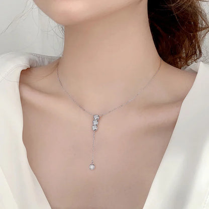 3mm/5mm Full Moissanite Necklace for Girls Classic Bubble Clavicular Chain 925 Sterling Silver Party Fine Jewelry Gift