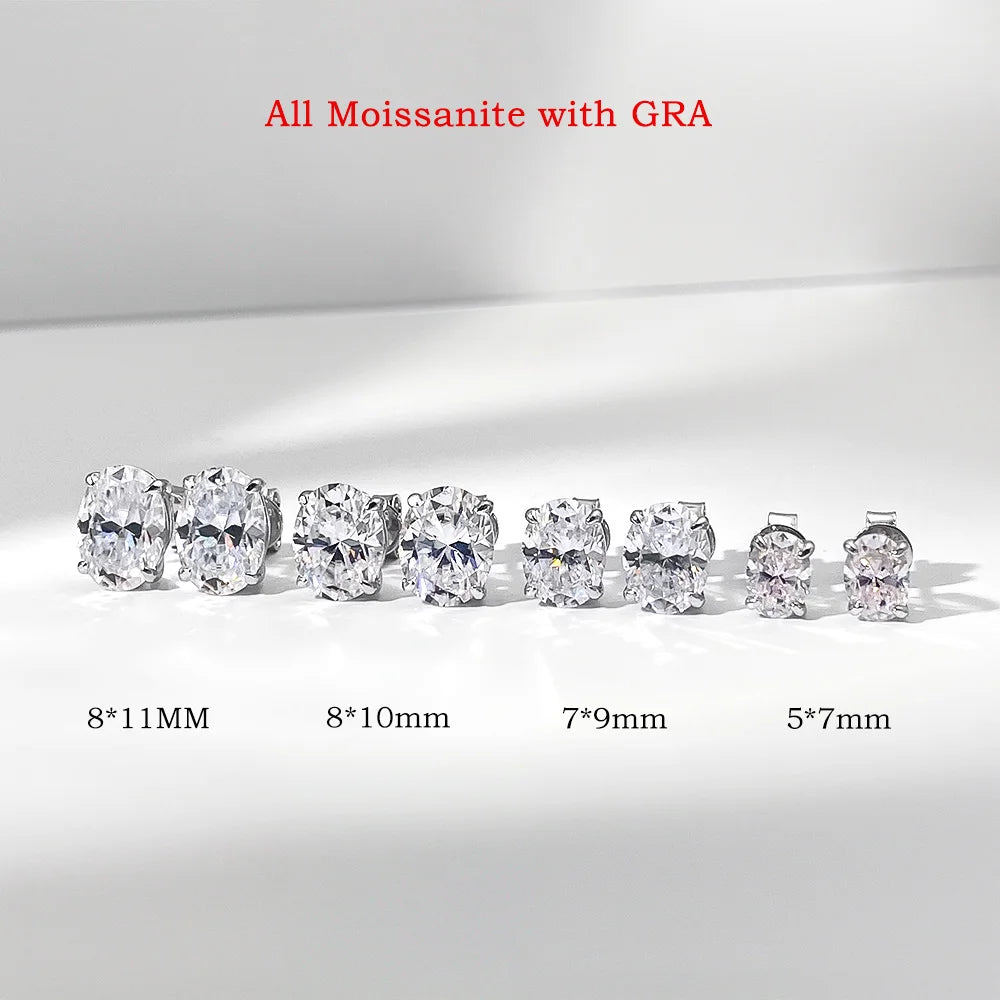 Set of moissanite stones with sizes labeled on a white background