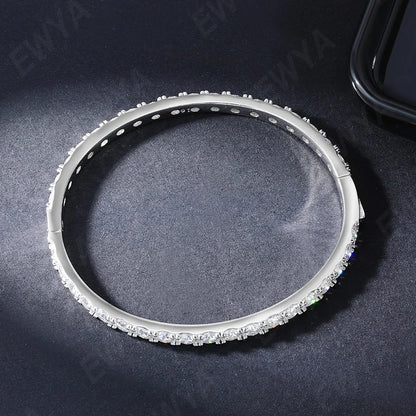 GRA Certified D Color 4mm 0.3CT Full Moissanite Tennis Bracelet Bangle For Women S925 Sterling Silver Diamond Bracelets