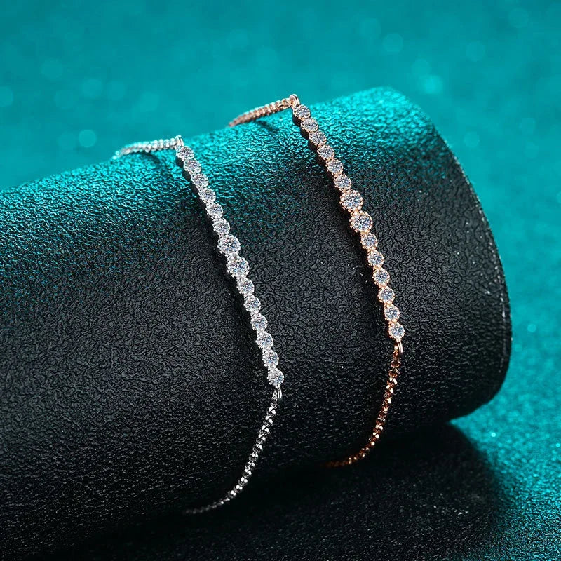 Full D VVS1 Moissanite Bracelets for Women S925 Sterling Silver Lab Diamond Bracelet Wedding Birthday Party Jewelry Gift