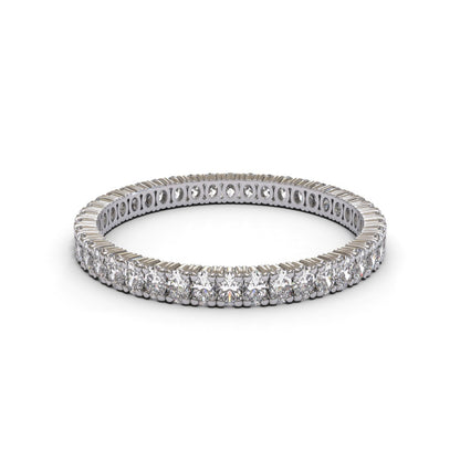 Eternity Oval 4 Claws Full Pave 18K White Gold 2mm band