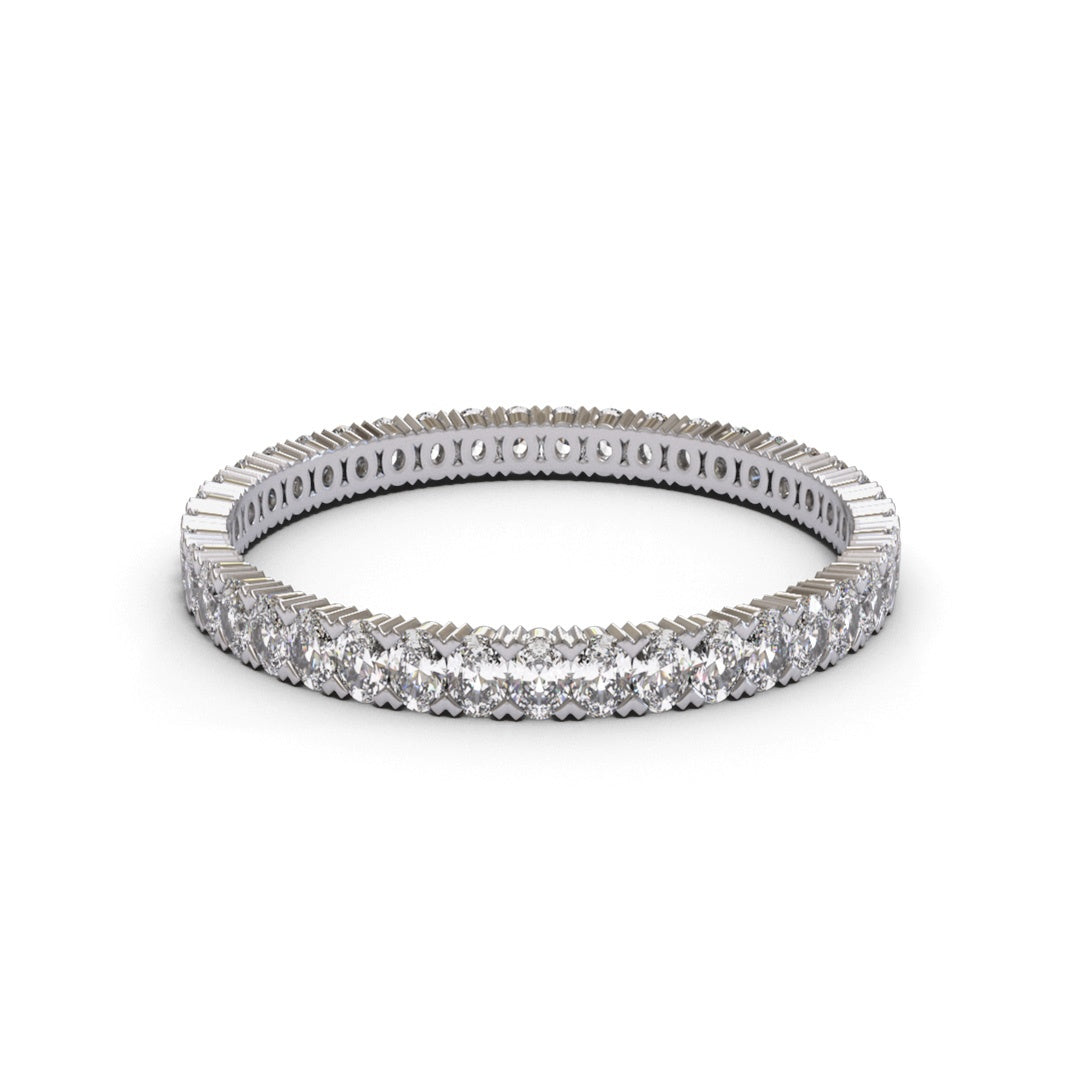Oval Corner Eternity Full Pave 18K White Gold 3mm band