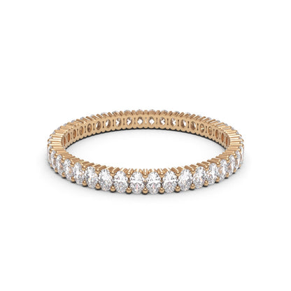 Eternity Oval 2 Claws Full Pave 18K White Gold 3mm band