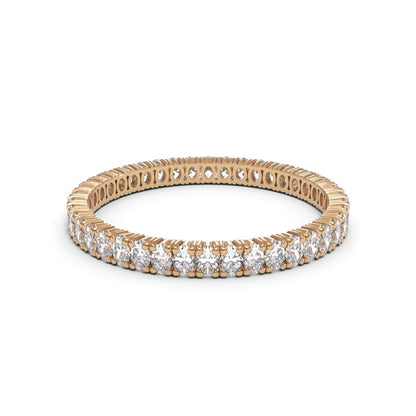 Eternity Oval 4 Claws Full Pave 18K White Gold 2mm band