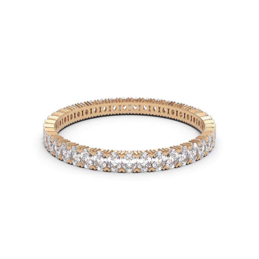 Oval Corner Eternity Full Pave 18K White Gold 3mm band