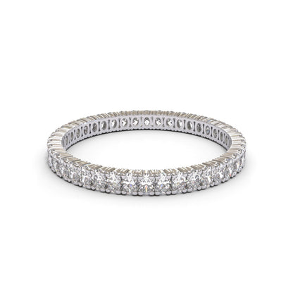 Eternity Oval 4 Claws Full Pave 18K White Gold 2mm band