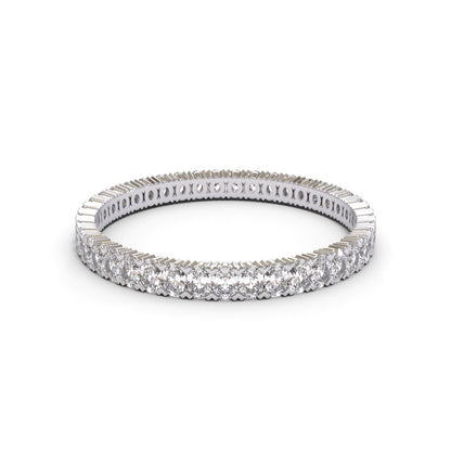 Oval Corner Eternity Full Pave 18K White Gold 2mm band