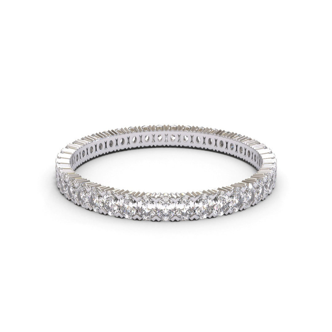 Oval Corner Eternity Full Pave 18K White Gold 3mm band