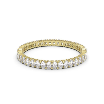 Eternity Oval 2 Claws Full Pave 18K White Gold 3mm band