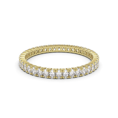 Eternity Oval 4 Claws Full Pave 18K White Gold 2mm band