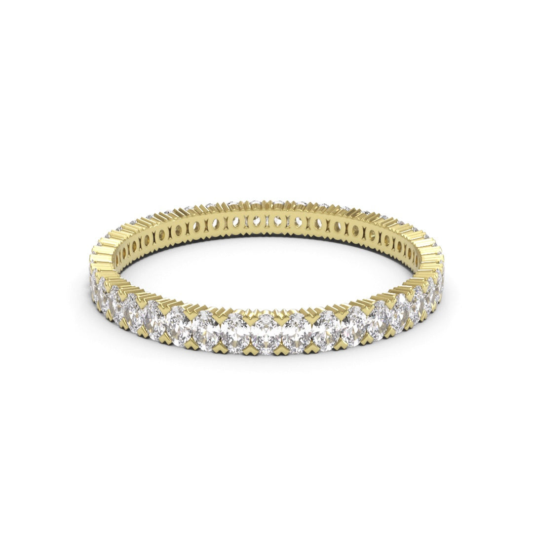 Oval Corner Eternity Full Pave 18K White Gold 3mm band