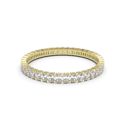 Oval Corner Eternity Full Pave 18K White Gold 3mm band
