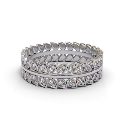 Laurel Eternity 18K White Gold 5.2mm band