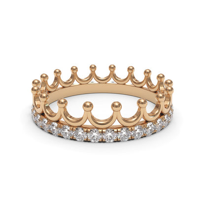 Crown Eternity Full Pave 18K White Gold 4.4mm wide