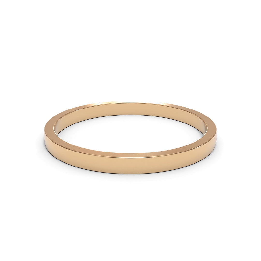 Flat 18K White Gold 1.6mm band