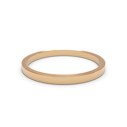 Flat 18K White Gold 1.6mm band