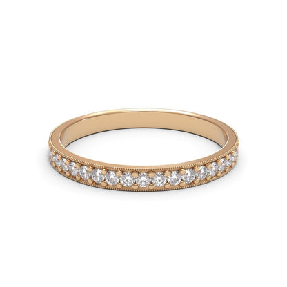 Millgrain Full Pave Eternity 18K White Gold 2mm band