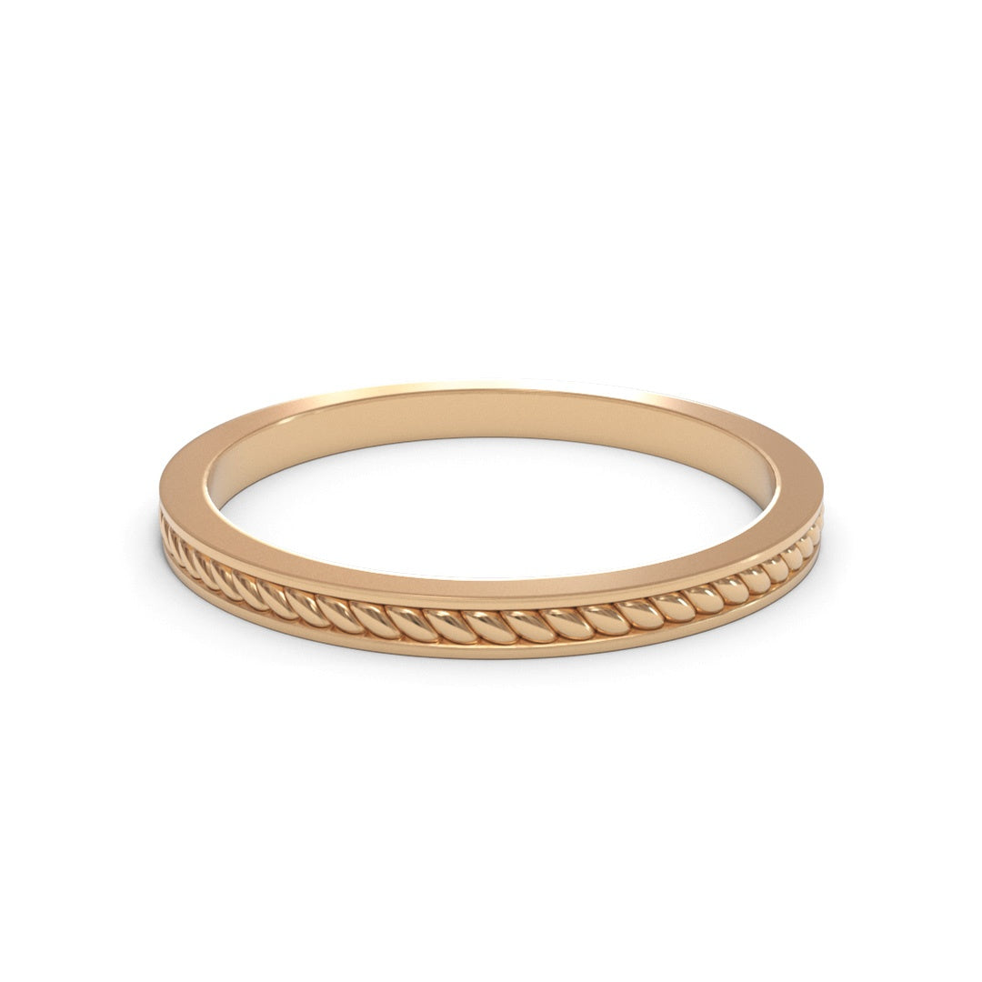Pattern 18K White Gold 2mm band
