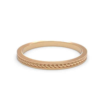 Pattern 18K White Gold 2mm band