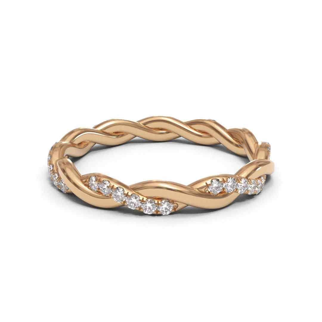Twisted Eternity Full Pave 18K White Gold 2.5mm band