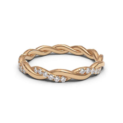 Twisted Eternity Full Pave 18K White Gold 2.5mm band