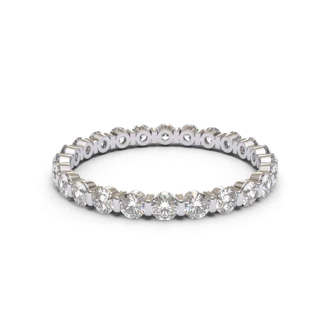 Bar Eternity Full Pave 18K White Gold 2mm band