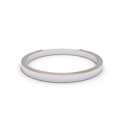Flat 18K White Gold 1.6mm band