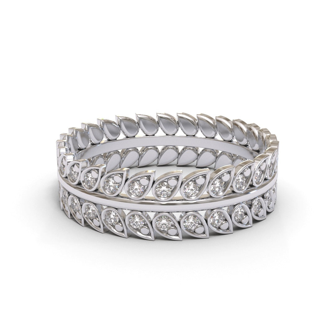 Laurel Eternity 18K White Gold 5.2mm band