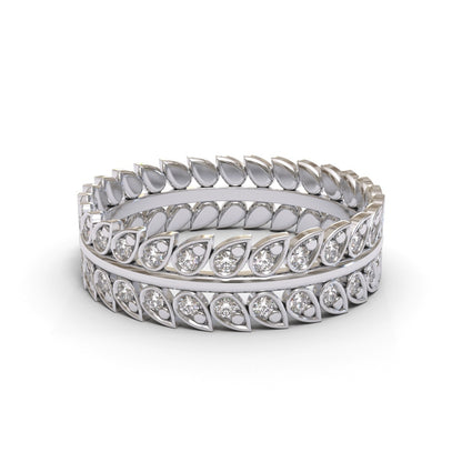 Laurel Eternity 18K White Gold 5.2mm band