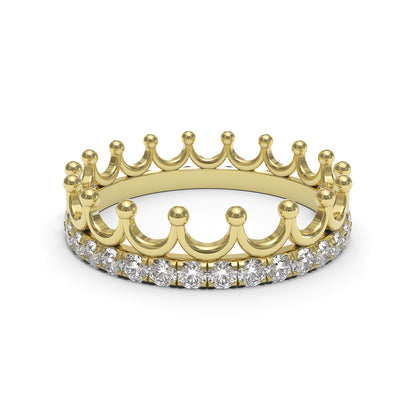 Crown Eternity Full Pave 18K White Gold 4.4mm wide