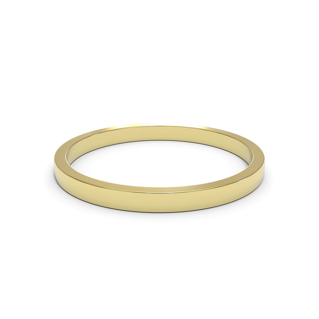 Flat 18K White Gold 1.6mm band