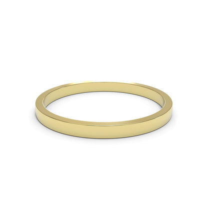 Flat 18K White Gold 1.6mm band