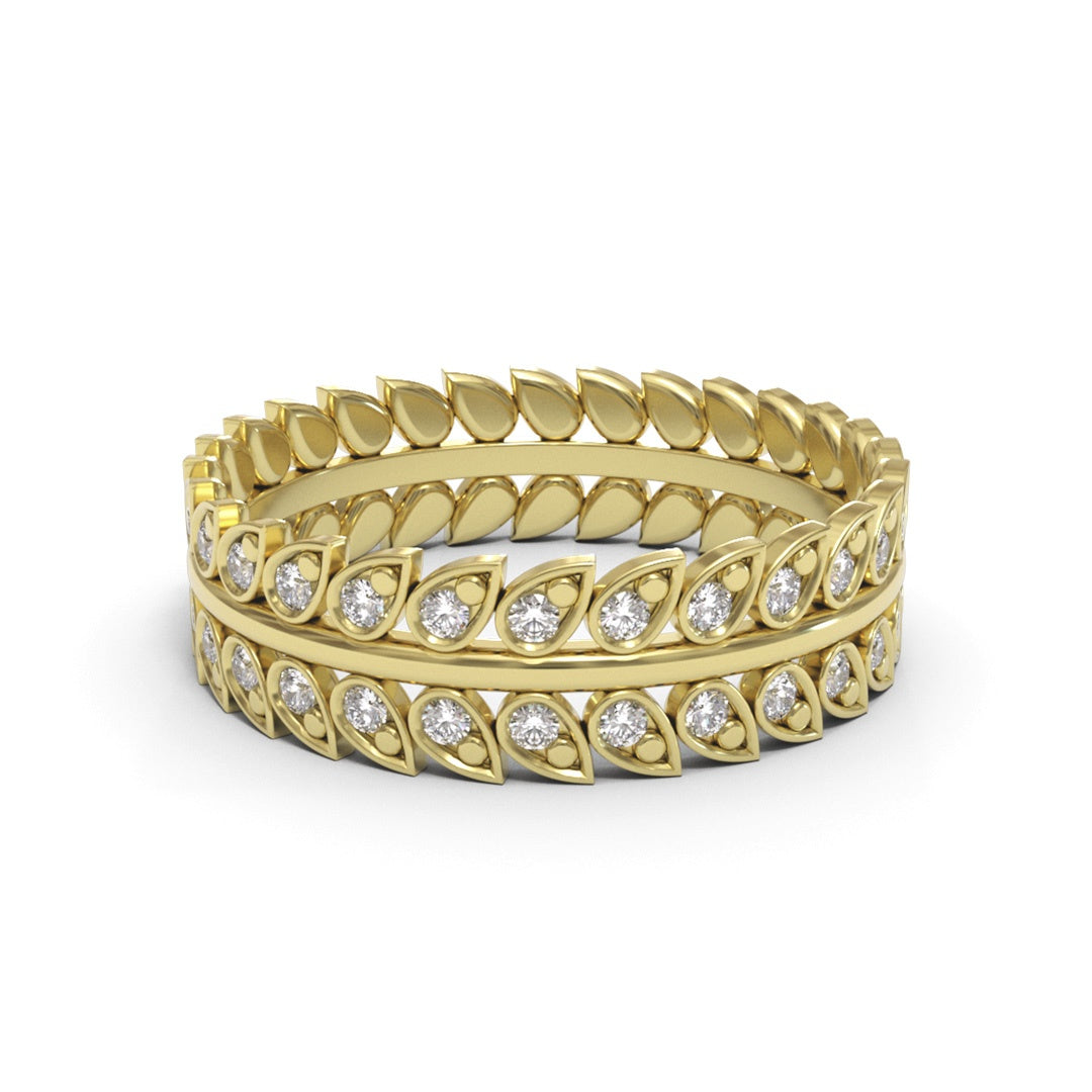 Laurel Eternity 18K White Gold 6.4mm band