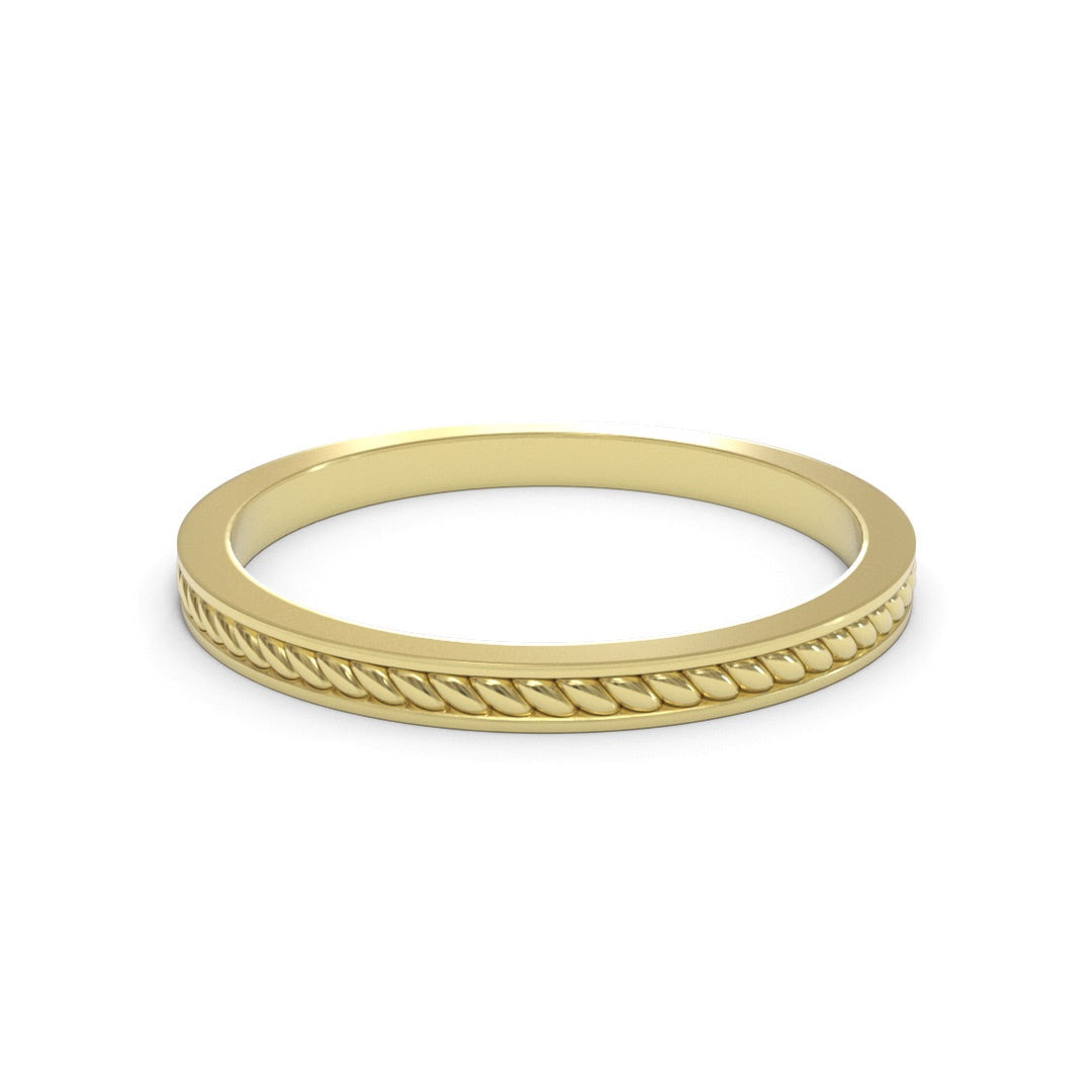 Pattern 18K White Gold 2mm band