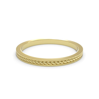 Pattern 18K White Gold 2mm band