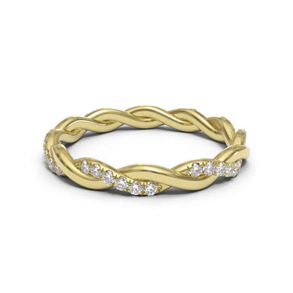 Twisted Eternity Full Pave 18K White Gold 2.5mm band